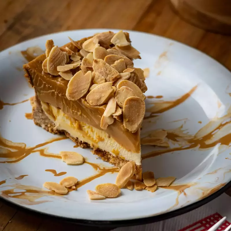 Cheesecake de doce de leite e flor de sal