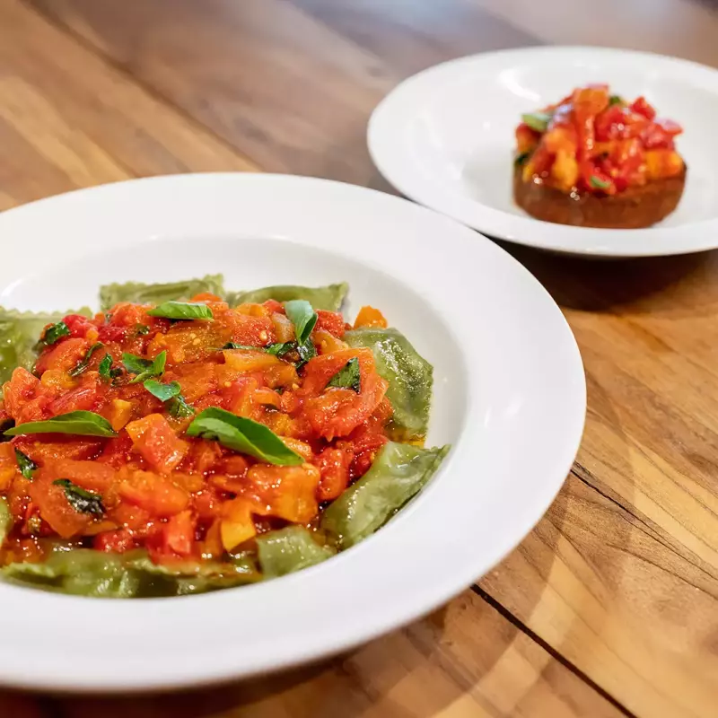 Ravioli com polpetone