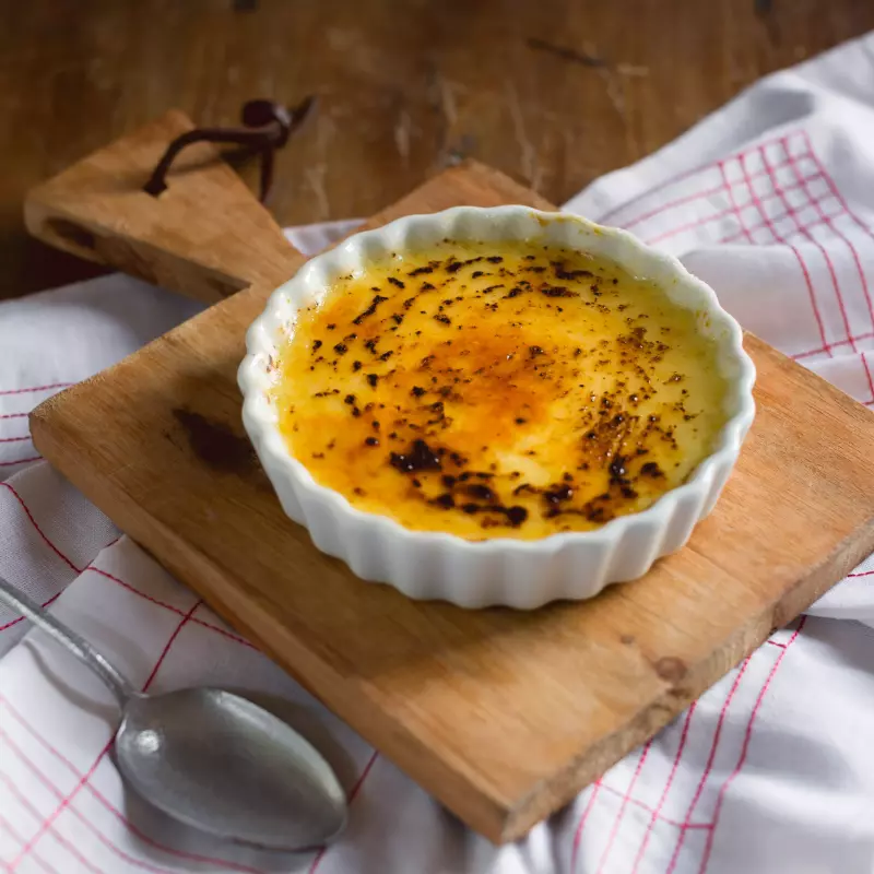 Crème brûlée de baunilha de Madagascar